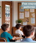 Classroom with 2 Pcs Bow Classroom Door Window Curtains Blackout Thick Polyester Light Blocking Window Covers 8 By 43 Inches For Office Porch And Room Cozy Vibe Morandi Color Palette installed on door, creating cozy vibe with Morandi colors.