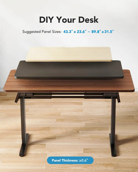Electric Standing Desk Frame With Dual Motors 265 Lb Load Thick Automotive Grade Steel T Shaped Legs Fits Up To 90x31.5 Inch Desktops