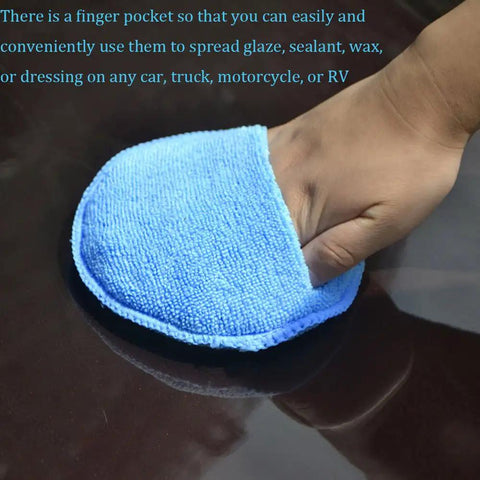 Ultra Soft Microfiber Wax Applicator Pads With Finger Pocket For Cars Foam Sponge 5 Inch Diameter Blue Pack Of 10 Ideal For Waxes Sealants And Glazes No Scratch Absorbent Detailers Favorite