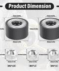 Universal Wheel Stud Installer Kit for Cars and Light Trucks Fits M12x1.25 M12x1.5 M14x1.5 Studs Product Dimension Diagram