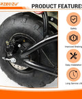Mini Bike Rear Hydraulic Disc Brake Kit With Seven Eighths Inch Left Master Cylinder And Sixty Seven Inch Hose Fits Coleman RT200 RB200 B200R B200V B200C B200 Mega Moto B212 200cc Minibikes Upgrade Your Braking Performance installed on wheel showing improved braking features