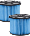 Two Pack VF3500 Beefed Up Three Layer Replacement Filter For Shop Vac Three To Four And A Half Gallon Wet Dry Vacuums, blue filters