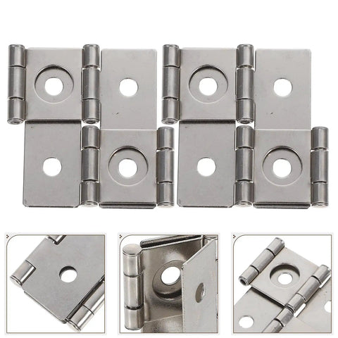 Four Pack Retro Iron Hinges With Dope Vintage Vibe Square Cabinet Hinges Easy Install Versatile Hardware For Home And Office