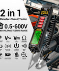 Rechargeable A3015 Upgrade 0.5V To 600V Multimeter And AC DC Test Light Handheld Circuit Tester Pen For Car Battery Polarity And Phase Sequence Detection Auto Repair Essential in engine bay