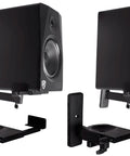 Adjustable Wall Mount Speaker Brackets Pair For Bookshelf Speakers And Studio Monitors 180 Degree Swivel 10 Degree Tilt 40lb Capacity