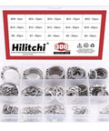External Circlip Snap Ring Set For Retaining Clips, 15 Metric Sizes Including 4 5 6, 304 Stainless Steel, Rust Resistant For Indoor And Outdoor Use, 300 Piece Assortment For Automotive And Machinery Hilitchi