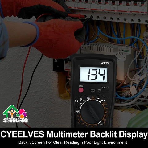 Pocket Digital Multimeter With Backlit LCD Display And Test Leads All In One Voltage Meter For AC DC Voltage Ohm Amp Diode And Current Measurement Perfect For DIYers And Tech Nerds in use by technician
