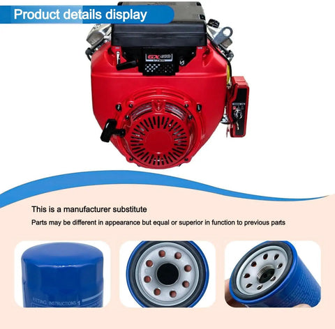 Honda Oil Filter 10 Pack For GX610 GX620 GX630 GX660 GX670 GX690 Engines Replacement Parts with engine and filter views
