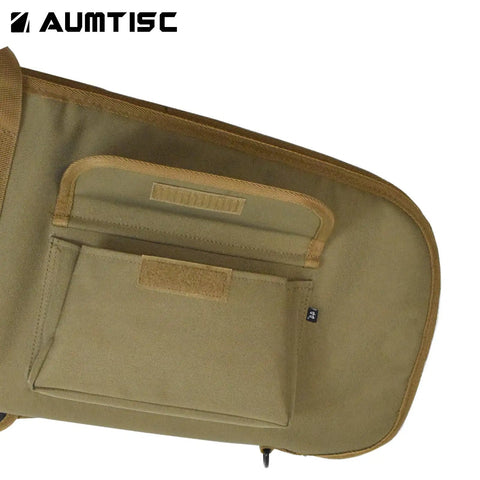 Soft Hunting Gear Case For Outdoors And Scopes, khaki detail with external pocket, padded tactical bag, 52 inch size