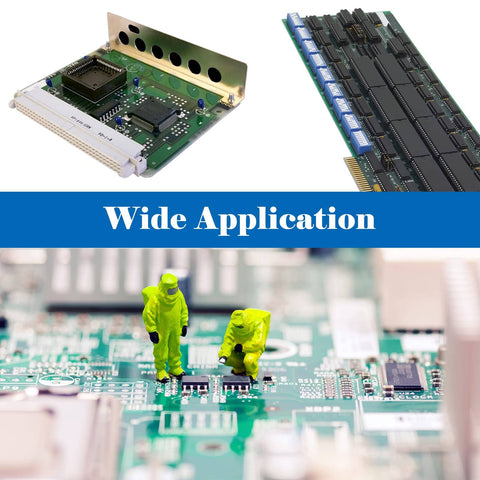 Close-up of engineers working on a PCB with electronic components highlighting versatility of Double Sided Prototype PCB Board Kit For Maker-Friendly DIY Electronics Projects With 40 Pin 2.54mm Headers, 2P And 3P Screw Terminal Blocks, Solder Wire, Right Angle Connectors, And Multiple Size Boards.