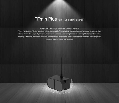 TFmini Plus Lidar Sensor Module for ultra fast distance measurement and obstacle detection TOF range finder in dim lighting.