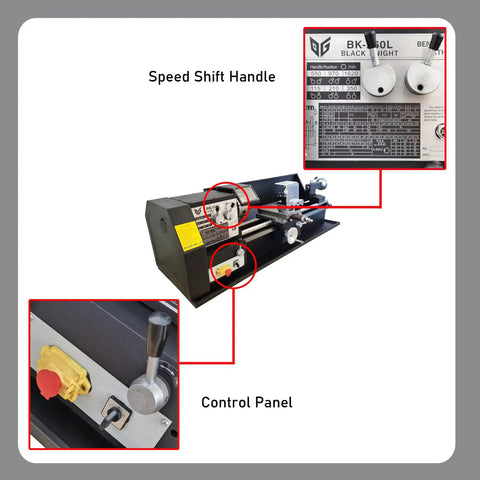 Heavy Duty 110V Bench Lathe Built For Badass Metal And Wood Machining Using A Rock Solid Four Way Tool Post To Enable Killer Precision Threading Plus Slick Horizontal Processing Up To 10.2 Inch Swing