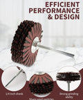 2 Pack 150 Grit Nylon Abrasive Flap Wheel with One Quarter Inch Shank, shown with efficient performance and design on marble surface