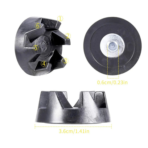 Blender Drive Coupling With Spanner Kit Fits KSB5WH KSB5 KSB3 Replacement Parts With Removal Tool Includes Two Couplers And Spanner Wrench, black plastic, 3.6cm