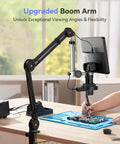 HDMI Soldering Microscope With Flexible Arm, 3 Lens Magnification, 360 Degree Base Rotation, 135 Degree Horizontal Extension, 180 Degree Vertical Movement, Foldable Design, Dope Lighting For Precise Electronics Work And Repairs on PCB