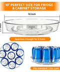 Easy Peasy 10 Inch Round Lazy Susan Turntable Organizer, 3 Pack displaying clear round trays for fridge and cabinet storage.