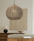 Handmade Rattan Woven Pendant Light Shade For Dining Room Boho Chic Chandelier Lighting Natural Seagrass Hanging Lamp Craft Lampshade