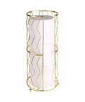 Gold Finish Standing Toilet Paper Holder With Three Roll Reserve, Slim floor stand for extra tissues and top access