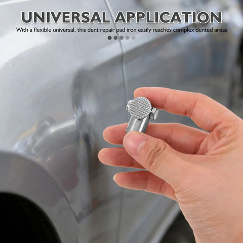 Two Piece Auto Sheet Metal Dent Repair Tool Set With Iron Changeover Heads Ultra Portable Mini Dent Removal Kit For Cars To Fix Dents And Dings On The Go Beefy Slider Head For Even Pressure, hand-held on car dent