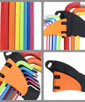 Awesome 9pc Colored L Shaped Hex Key Wrench Set With Long Arm Ball End Design. Premium High Hardness Steel Multi Function Spanner Tools For Fast Repair And Smooth Maintenance Jobs. Rust Resistant Thicken Build That Grips Tight Without Slipping Like A, color-coded hex keys with holder