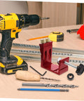 Pocket Hole Jig For Woodworking With Quick Clamp And Drilling Locator Guide Rail, Accurate Punching With 15 Degree Inclined Holes
