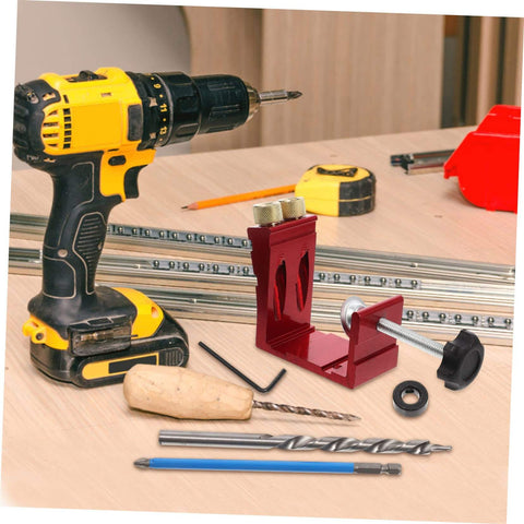 Pocket Hole Jig For Woodworking With Quick Clamp And Drilling Locator Guide Rail, Accurate Punching With 15 Degree Inclined Holes