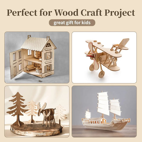 Models created with Five Pack 12 By 12 Inch Basswood Plywood Sheets One Sixteenth Inch Thick Unfinished Wood Blanks for crafts.
