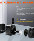 Powerful Workhorse Submersible Water Pump With Adjustable Intake, 15W Motor, 760 Liters Per Hour, 5.2 Foot Lift, Dual Nozzles, Black