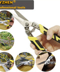 Eight Point Seven Inch Aviation Tin Snips For Heavy Duty Metal Cutting With Stainless Steel Blades And Ergonomic Grips
