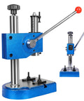 Heavy Duty 0.5 Ton Manual Arbor Press Rock Solid Desktop Workhorse for precision metal stamping and forming, featuring a blue finish.