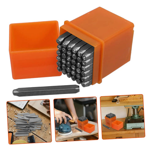 37 Piece Metal Stamping Kit With Letter And Number Punch Set Plus Heart Symbols for DIYers Crafters includes storage case