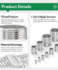 Legit Heavy Duty 316L Stainless Steel Hex Nipple Pipe Fitting Featuring 3/4 Inch Male Npt Dual External Threads For Rig Ready Industrial Pipeline Connections And Dead Reliable Corrosion Resistance display showcasing various sizes and features.
