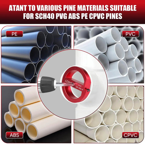 6 Piece PVC Pipe Reamer Set With Carbide Cutting Blades And Aluminum Cutter Heads for PVC CPVC ABS piping installation use