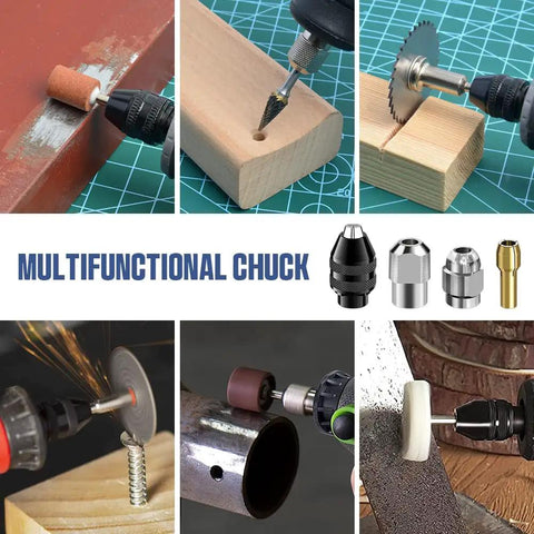 Keyless Drill Chuck Collet Set Kit, 28 Pcs 1/32 to 1/8 Inch, Quick Change Shank Rotary Tool Adapter in various uses