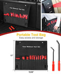 Nylon Car Fastener Clip Kit For Panels And Dashboards DIY Ready 13 Piece Trim Removal Tool Set displayed in tool bag.