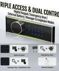 Triple access digital keypad for Beefy Extra Large Dual Door Home Safe 8.6 Cu Ft Tall Safe For Laptops And Legal Files Upright