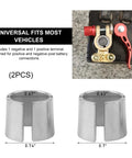 2 Pack Battery Post Shim Lead Adapters For Positive And Negative Posts Pure Lead Terminal Converter For Automotive Battery Posts Durable Car Battery Accessories with sizes 0.67/0.74 in and 0.63/0.7 in shown