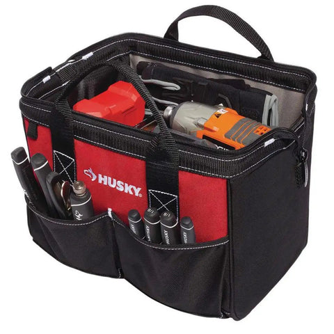 Red Tool Bag Set With 18 Inch, 15 Inch, And 12 Inch Bags, Zippered Tops And Shoulder Strap, Heavy Duty Construction, Ideal For Pros And Diy Projects, Durable Organizer For Tools, Wrenches, Sockets, Pliers, And More On Any Workday