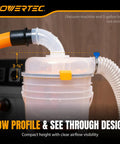 Low Profile Cyclone Dust Separator Kit with hose and elbow attachment, fits 5-gallon buckets, for shop vac and dust collectors.