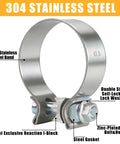 2.5 Inch Exhaust Clamp Universal Stainless Steel Narrow Band For 2.5 Inch OD Pipes Mufflers Catalytic Converters