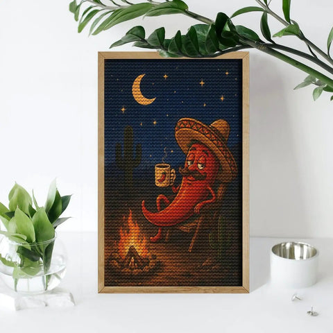 Desert Camp Pepper Diamond Art Kit For Adults Complete DIY Diamond Painting Set With Canvas Pen Tray Wax And Beads Wall Decor