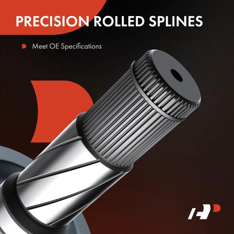 Front Left Driver Side CV Intermediate Shaft For Ram 1500 2012-2018 4WD And 2019-2020 4WD With 5 Lug Wheels Direct Fit Bolt Right In Durable Aftermarket Replacement Part For Smooth Operation. Precision rolled splines close-up