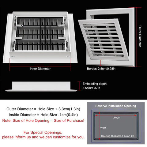 Straight Up Top Shelf Aluminum Louvered Access Panel With Heavy Duty Pre Filter Decorative Air Vent Cover For Ceiling And Wall Home Office HVAC Drywall Grille 18 By 24 Inches design details and dimensions
