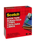 Clear Book Tape 1.5 Inch By 540 Inch One Roll For Super Handy Repairs And Reinforcement Of Book Covers Spines And Pages With A Transparent Finish That Stays Hidden And Keeps Your Books Lasting Longer box showcasing clear tape and books