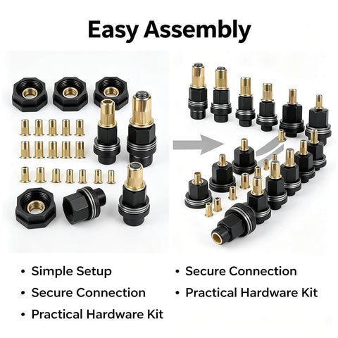 Heavy Duty Rivet Nut Tool Kit With Sixty Metric Press In Nuts M3 To M12 For Auto Repairs And Sheet Metal Work, assembly components layout.