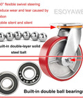 Tough As Nails 8 Inch Heavy Duty Caster Wheel Set Of 4, featuring 360° swivel steering and built-in double ball bearings.