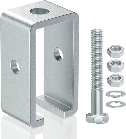 8 Pack Beefy Heavy Duty Steel Trolley Track Hanger Brackets For 1-5/8 Inch Strut Channel Universal Mounts For Garage Hoist Systems