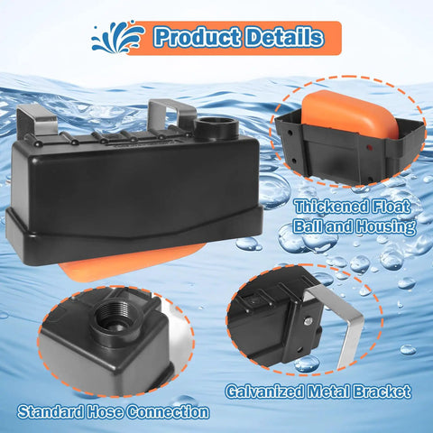 Automatic Stock Tank Float Valve For Livestock Waterer Trough With Safe Auto Water Level Control No More Night Checks Prevents Overfill And Flooding Easy Farm Water Management For Ranch Barn Yard, black PE float ball, 3/4 inch hose connection