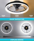 Low Profile 360-Degree Bladeless Ceiling Fan With Light Kit, Flush Mount showcasing dimmable LED in 3 color temps