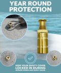 Beefy Brass Pool Safety Cover Anchors For Concrete And Pavers 5 Pack Universal Fit Fits Three Quarters Inch Holes One And Five Eighths Inch Long Durable Pool Cover Hardware